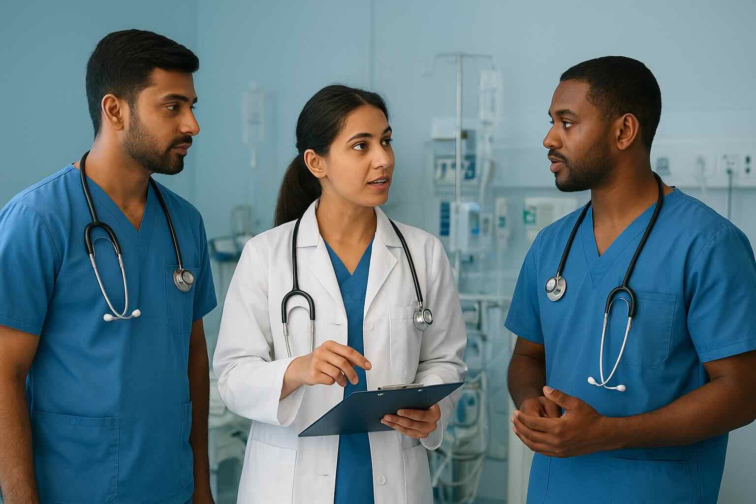 Academic Fellowship Pathways – Postgraduate Critical Care Training Faculty mentoring postgraduate doctors during academic fellowship in critical care medicine at the Institute of Critical Care Medicine.